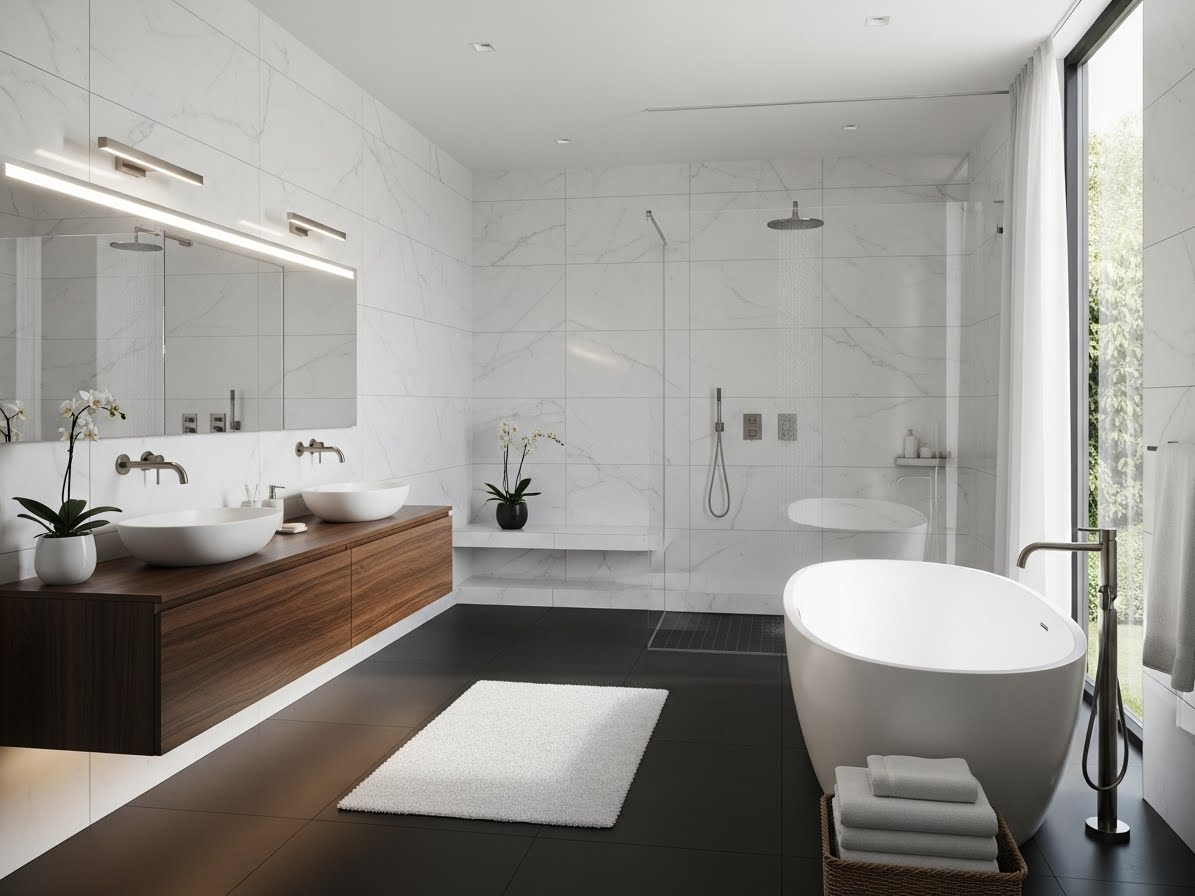 Professional Blue Cord Plumbing service van arriving at a residential home in the Indianapolis area. Residential Services